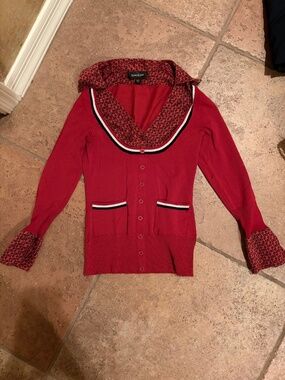 Red Bebe button-up cardigan ❤️